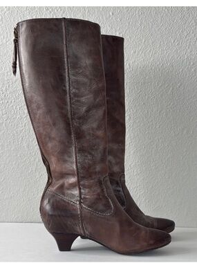 Frye Steffi Brown Distressed Tall Leather Boots
